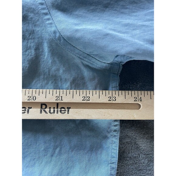 Hugo Boss Shirt Mens XL Blue Long Sleeve Button Up Chambray Check Regular Fit - Picture 9 of 10